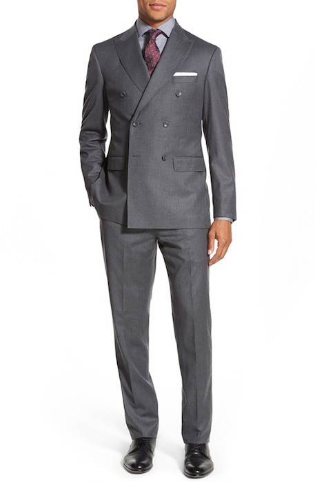 Strong Suit 'Hale' Trim Fit Double Breasted Wool Suit